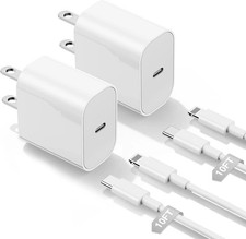 iPhone Charger Fast Charging 10ft, Type C Block and 10 Feet, Whites
