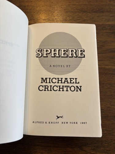 Sphere By Michael Crichton 1st Printing First Edition 1987 HCDJ - Picture 3 of 12