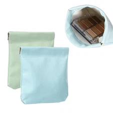 2Pcs Squeeze Coin Purse Pouch, Small Leather Change Purse, Blue,Green