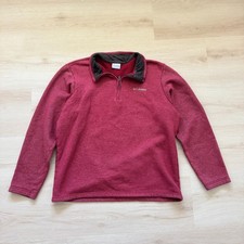 Columbia Mens Great Hart Mountain III Half Zip Pullover Burgundy Red Heather L