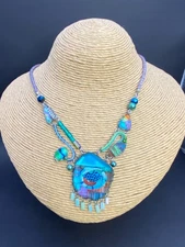 Ayala Bar Necklace Gorgeous! Blue/Green/Purple "Mindy"