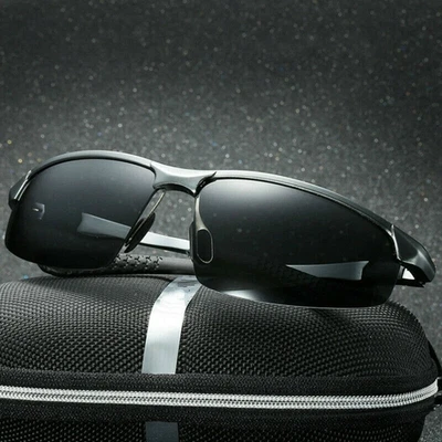 MARKENLOS Aluminium Polarisiert Sonnenbrille Herren HD UV 400 Fahren Pilotenbrille Mit Box
