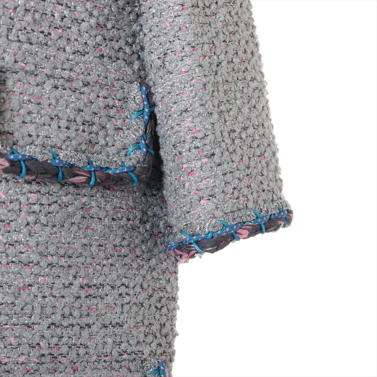 Chanel Bottone Coco 14 anni Seta x rayon x poliestere Setup 36 40 Donna Grigio P