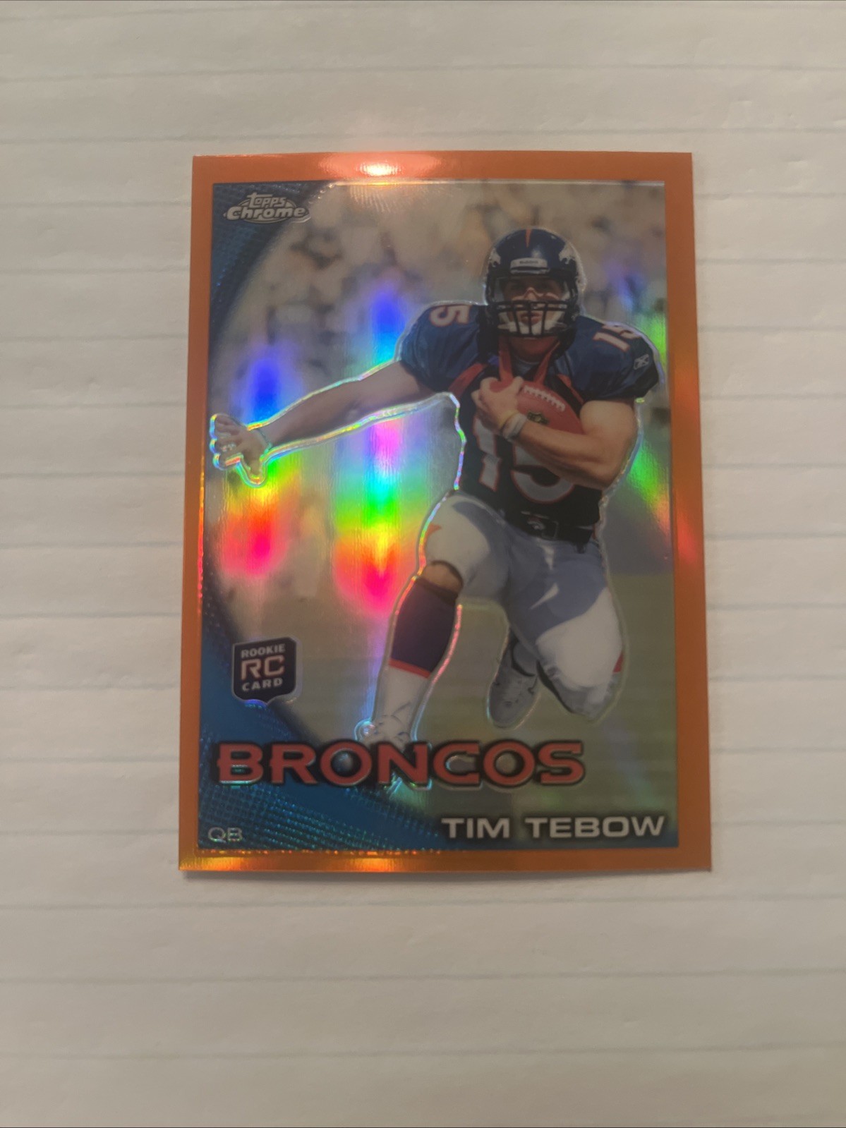 2010 Topps Chrome - Tim Tebow #C100 Orange Refractor (RC)
