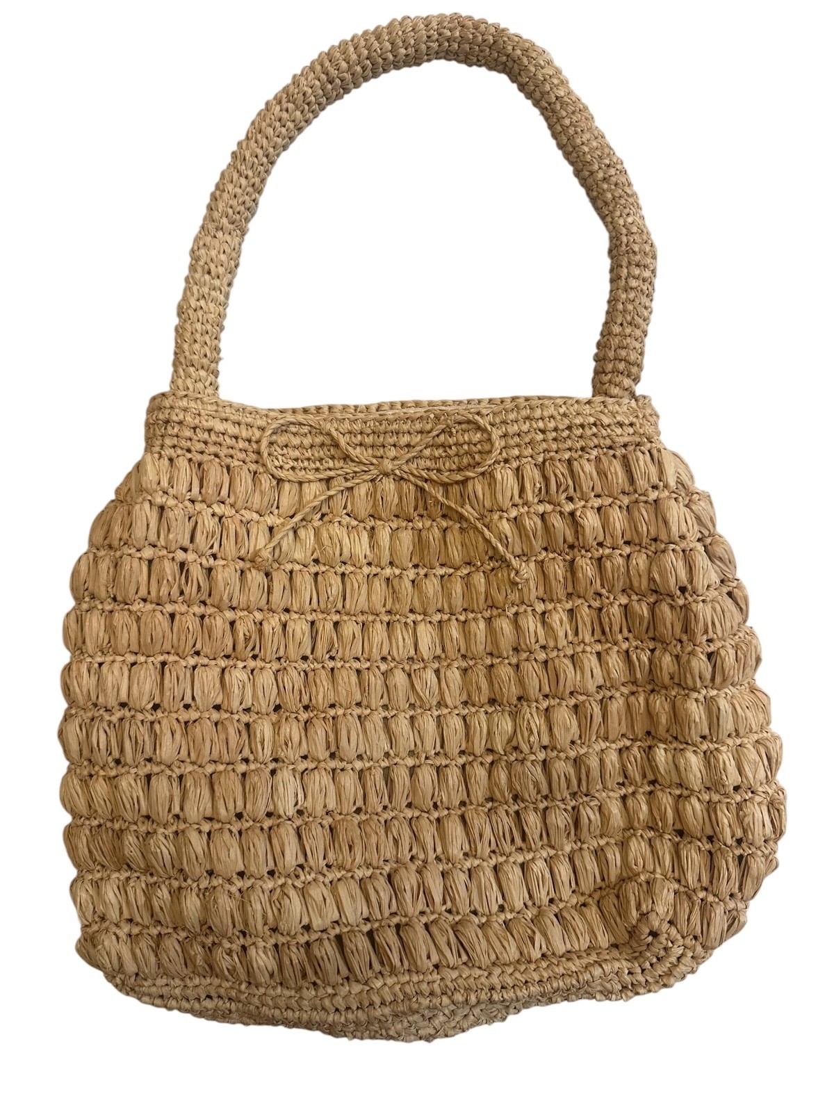 Mar Y Sol Natural Raffia Woven Shoulder Tote Bag | Handmade Straw Purse