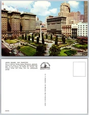 Union Square San Francisco CA Plaza Gardens Postcard