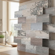 Lightweight Peel and Stick Wall Tiles - Rustic Farmhouse Backsplash Solution