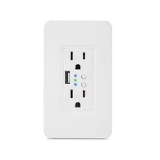 Tuya Smart WiFi Wall Socket Double US Plug Power Outlet with USB Charger Port