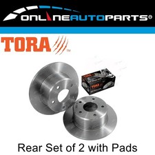 2 Rear Disc Rotors + Brake Pads for Commodore VN VG VP VR VS 88~97 V6 V8 non IRS