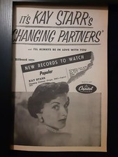Kay Starr Changing Partners Rare Original 1953 Promo Poster Ad Framed!