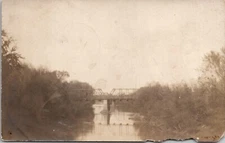 RPPC Waverly Illinois Iron Railway Bridges 1909 Lonas Riverton IL Postcard W13