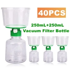 40PCS Vacuum Bottle Top Filters 0.22um PES Membrane 250ml Funnel+250ml Received
