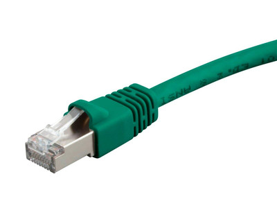 Cat6A 2Ft Green Patch Cable Double Shielded (S/FTP) 26AWG 10G Pure Bare Copper S
