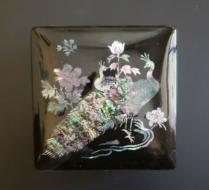 Vintage Japanese Black Lacquer Jewelry Box~ Mother-of ...