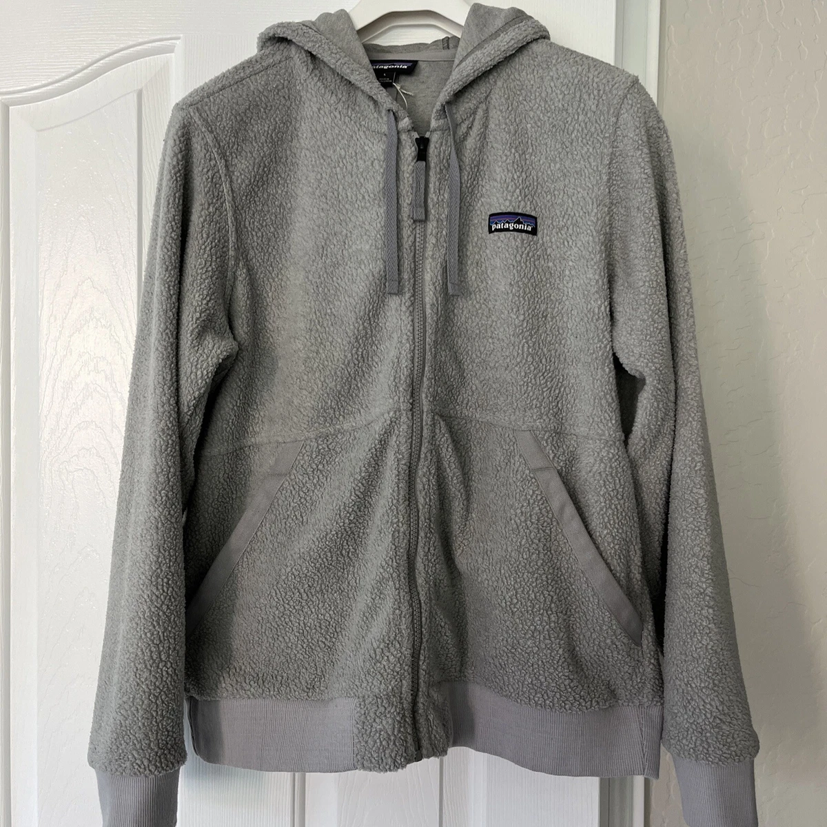 New Patagonia Women s Shearling Fleece Hoody Size L eBay