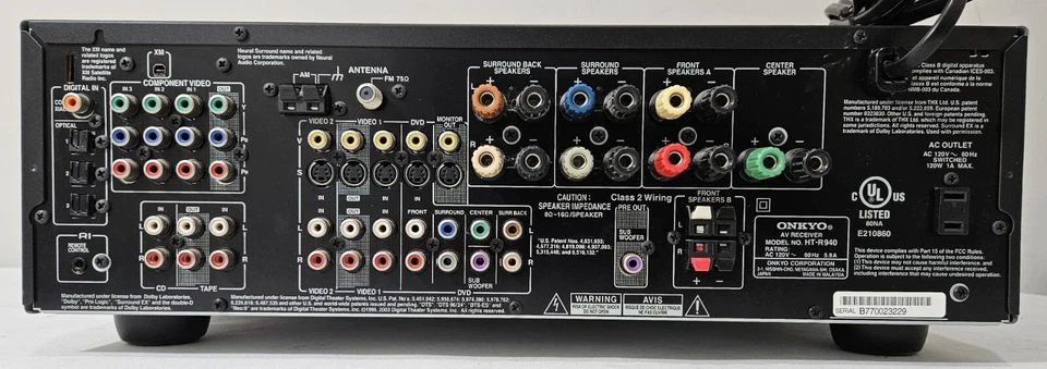 Onkyo  HT-R940 Audio Video Receiver W/ Remote Bundle - Image 4 of 4