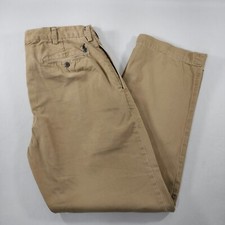 Polo Ralph Lauren Straight Leg Pleated Tan Chino Pants Mens Size Actual 34x30