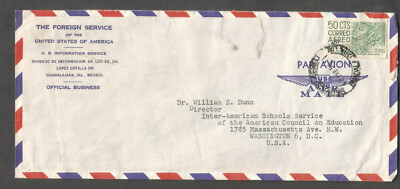 Mexico 1956 cover US Foreign Service Embassy Guadalajara to Washington DC