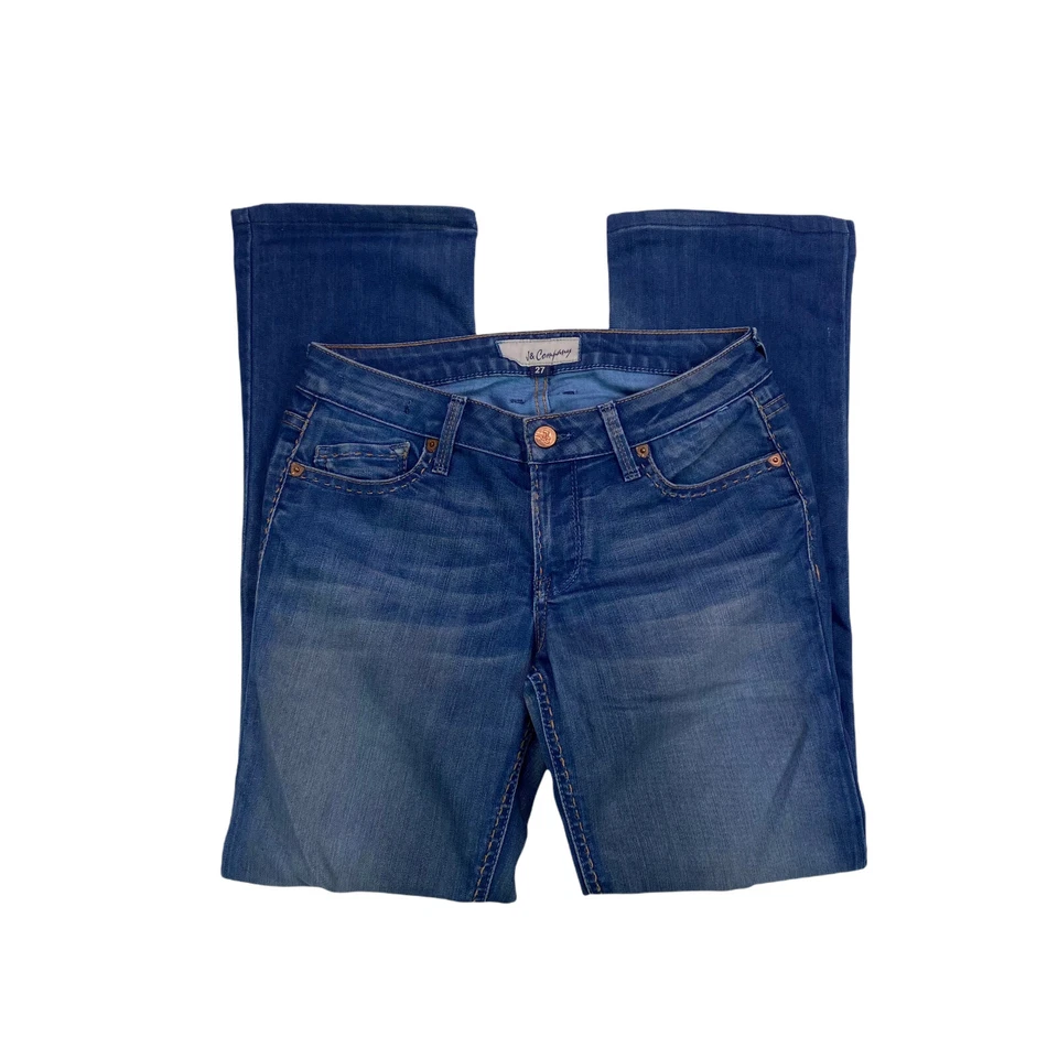 Pantalones de mezclilla J & Company Beverly tiro alto corte bota para mujer talla 27 lavado medio Foto 4 de 4