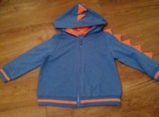 Baby Boys Dino Layering Hoodie Jacket Blue 12M - Cat Jack