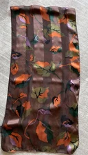 Cejon Leaf Vine Print Earthy Colors Silk Scarf Rectangle
