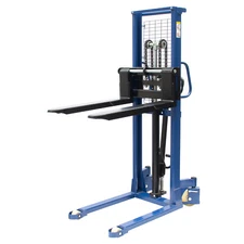 2200lbs Manual Hydraulic Pallet Stacker 63" Lift fixed legs Warehouse Handling