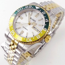 NH36 Sapphire Men's Automatic Watch Day/Date Silver Dial Jubilee Aluminum Insert