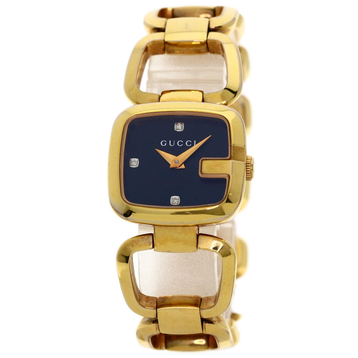 GUCCI G Collection 3P Montres Carrées Diamant 125,5 Plaqué Or/Plaqué Or L...