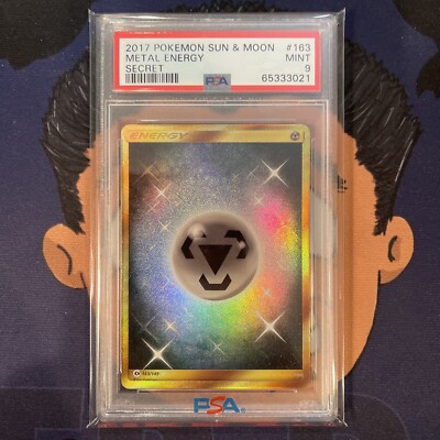 PSA 9 MINT 2017 Pokemon Sun & Moon METAL ENERGY #163 Full Art