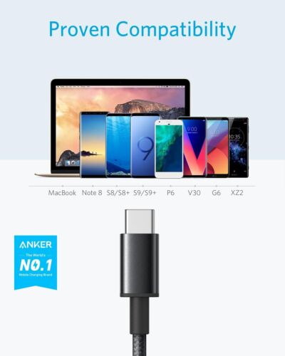 Anker Braided USB A To USB C Cable 5 Pack 6FT Black USB 2.0 High Speed Charging - Picture 4 of 9