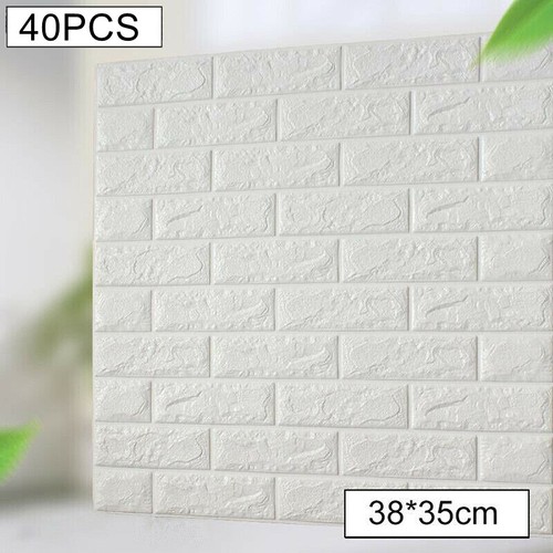 40Pcs Self Adhesive 3D Tile Foam Stick Wall Paper Brick Wall Sticky
