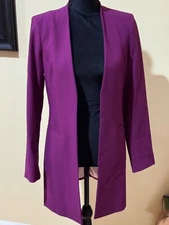 Ladies Calvin Klein Collarless Open Blazer color Fuschia 2 made in Vietnam