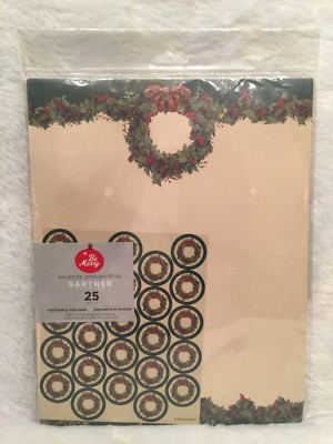 Gartner Studios Holiday Celebration Theme 50 Count Stationery Seals Wreath Holly