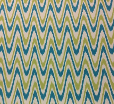 MILL CREEK JIGGLY FRESCO BLUE GREEN FLAMESTITCH GEO OUTDOOR INDOOR FABRIC BTY