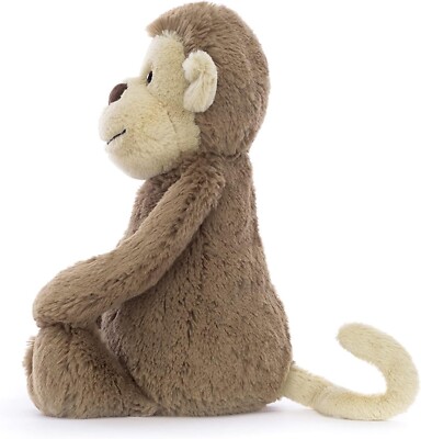 Jellycat Bashful Monkey M 12” H Stuffed Animal Monkey Brown