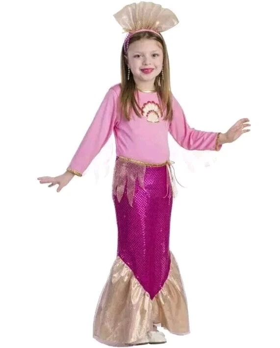 Disfraz de Sirena Niñas Rosa Princesa Sirena Disfraz Talla S 4-6 Vestir América Foto 2 de 4