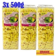 3x 500g Fried Durian Chips Thai Monthong Original Natural Flavor Small Pieces
