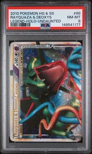 2010 POKEMON HEARTGOLD & SOULSILVER UNDAUNTED #89 RAYQUAZA & DEOXYS PSA 8
