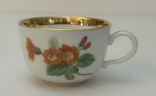 Meissen Floral Demitasse Cup Gold Rim