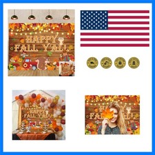Happy Fall Y'all Banner Backdrop 7X5FT Autumn Maple Leaves Pumpkin Backdrop ...