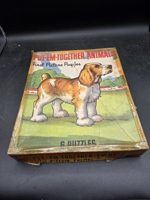 Put-Em-Together Animals 6 Pictures Puzzle Children 1941 by Saafield Pub. Co