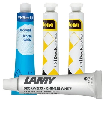 PELIKAN/LAMY/IDEN Deckweiß - Ersatztube für Malkasten/Schule - 7,5 ml bis 100 ml