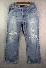 Ariat FR M4 Distressed Jeans Blue Relaxed Boot Cut Flame Resistant 34x30 34x29 