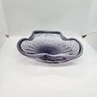 Vtg Large MCM Murano Art Glass Purple Opalescent Bowl/Dish Controlled Bubbles