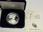 2017-W GEM PROOF American Silver Eagle Dollar, $1 U.S. .999 Coin ASE
