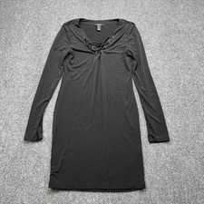 Forever 21 Lace Up Long Sleeve Black Bodycon Mini Dress