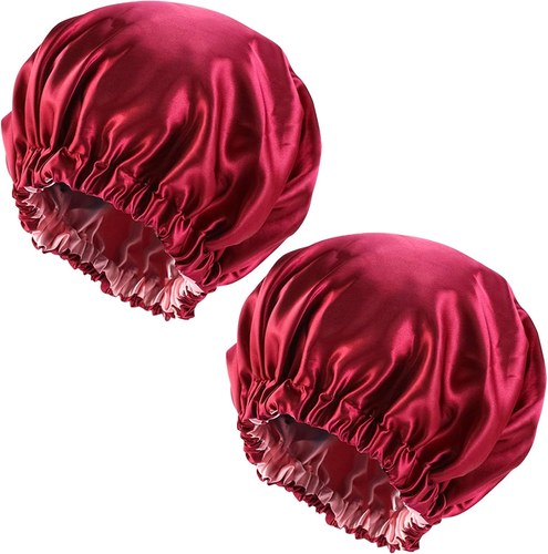 2 Pezzi Cappello Da Notte in Raso Bonnet,Berretto Da Notte in