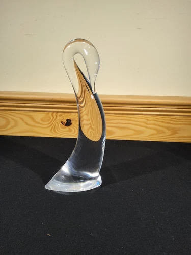 Signed Steuben Crystal Art Glass "Young Heron" Figurine Sculpture #8894