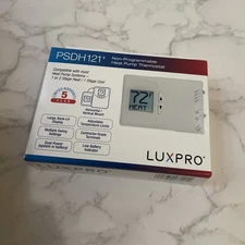 Lux Pro PSDH121 + Non-Programmable Thermostat 1 Or 2 Heat, 1 Cool Heat Pump
