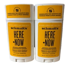 2-Pack Schmidt's Here + Now Natural Deodorant 2.65oz Sensitive *Cracked Lid*